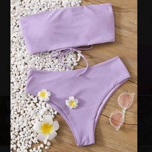 NWT Light purple lace up Shein bikini size M